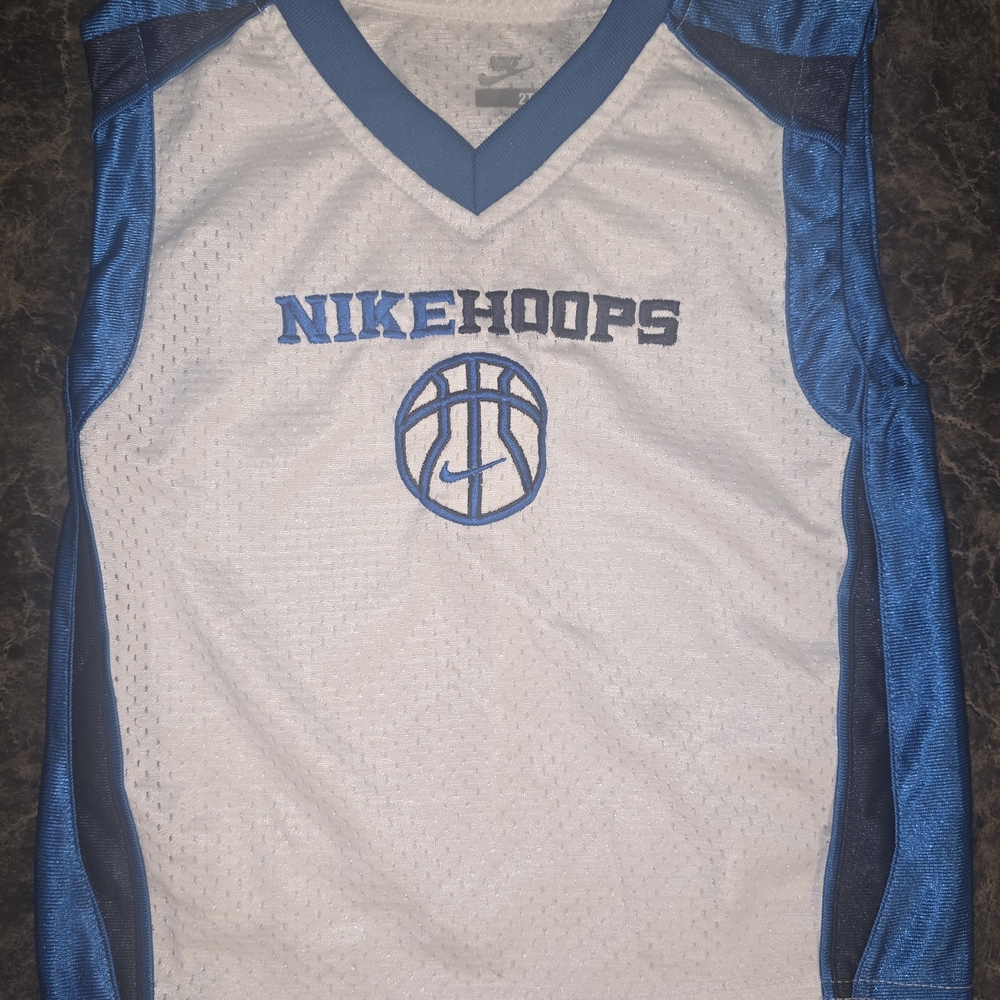 Nike Hoops Blue and White Basketball Jersey 2T Toddler
